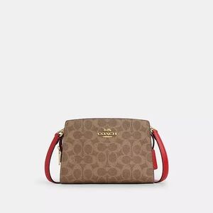 Coach Brown and Red Crossbody Bag